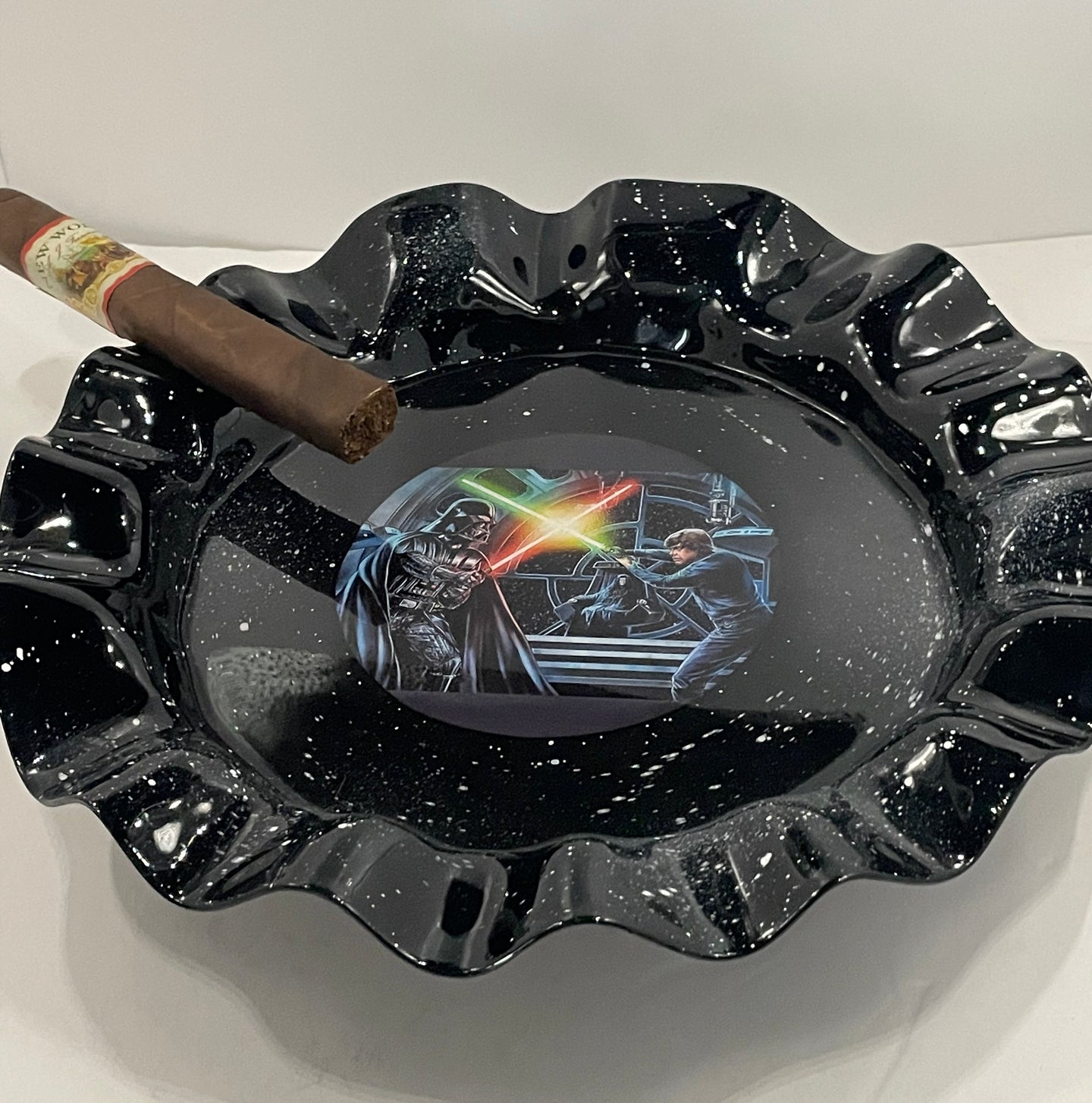 Star Wars Ashtray | Rolling Tray | Handmade Home Decor | Candy Tray | Custom Painted and Repurposed Vinyl Record | Luke Skywalker
