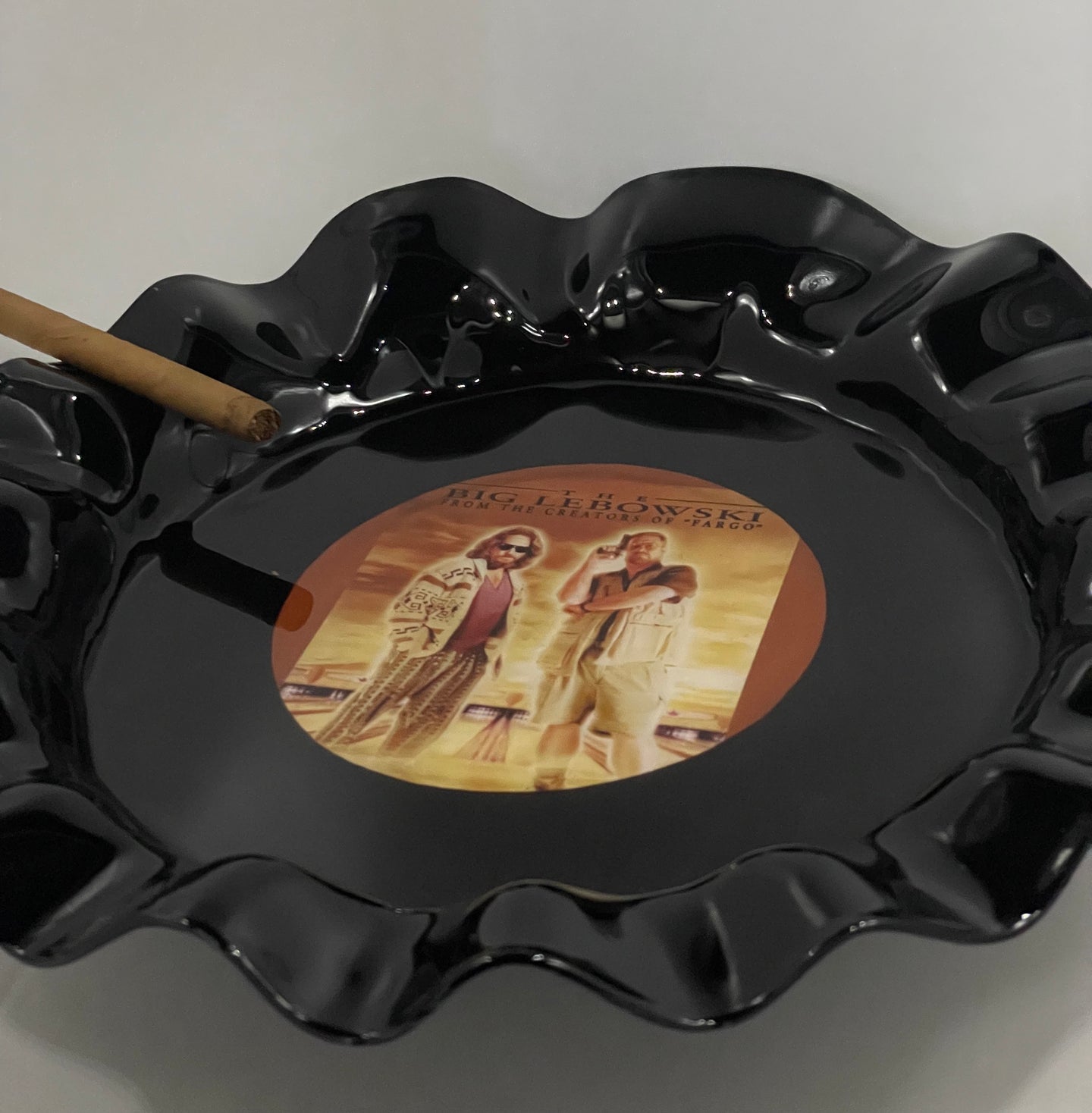 The Big Lebowski Ashtray | Rolling Tray | Handmade Home Decor | Snack Tray | Repurposed Vinyl Record