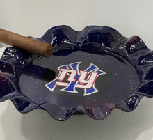 Load image into Gallery viewer, NY Yankees and Giants Ashtray | Rolling Tray | Handmade Home Decor | Custom Painted Wall Art