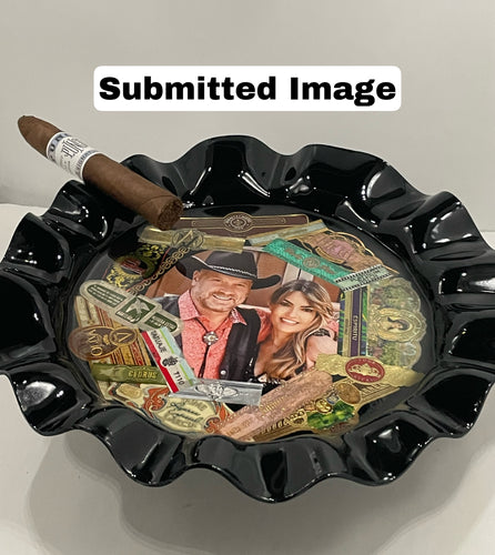 Personalize Ashtray with Cigar Bands - Decor - Wall Art - Wedding Gift - Rolling Tray - Serving Tray
