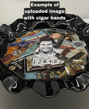 Load image into Gallery viewer, Personalize Ashtray with Cigar Bands - Decor - Wall Art - Wedding Gift - Rolling Tray - Serving Tray